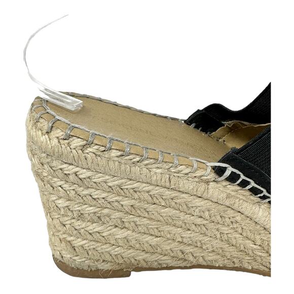 Adrienne Vittadini CALLA Espadrille Wedge Sandals Womens 10M Black Chunky Boho - Picture 10 of 13